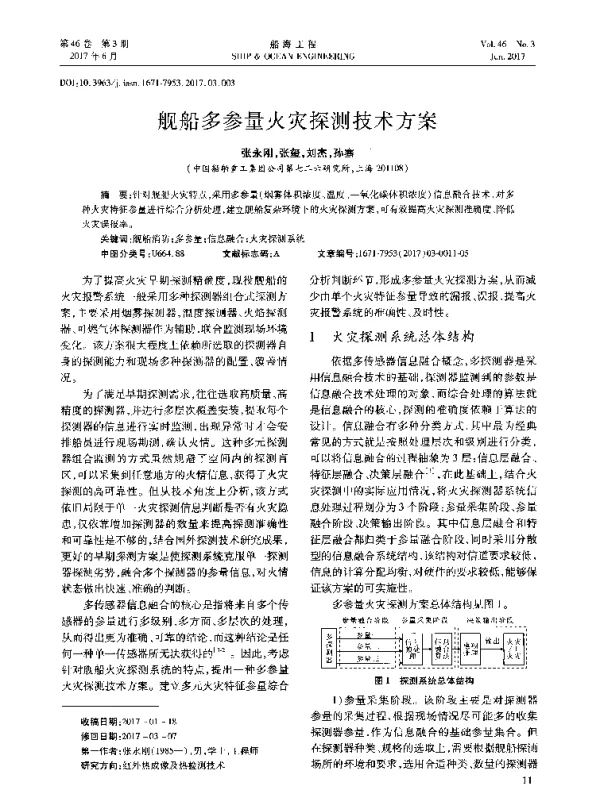 舰船多参量火灾探测技术方案