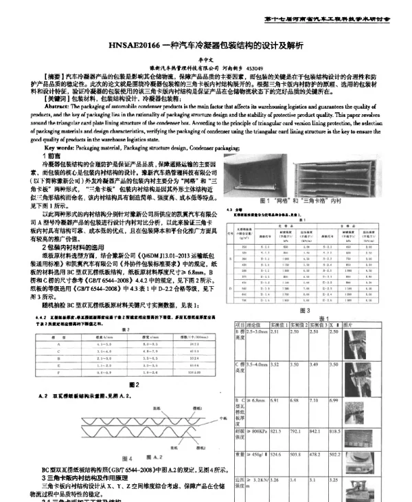 一种汽车冷凝器包装结构的设计及解析