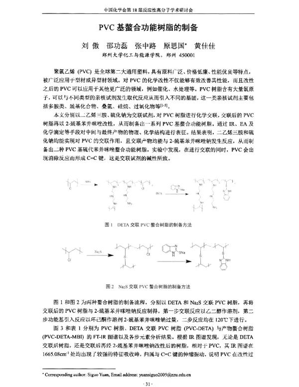 PVC基螯合功能树脂的制备