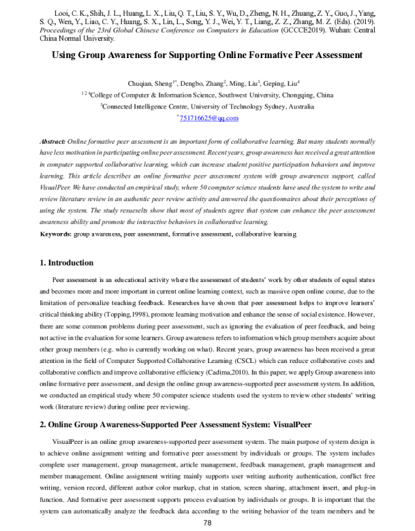 UsingGroupAwarenessforSupportingOnlineFormativePeerAssessment