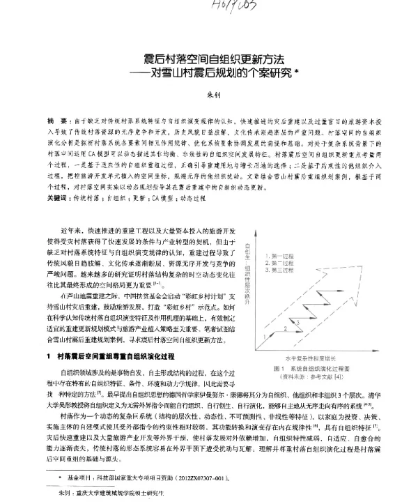 震后村落空间自组织更新方法--对雪山村震后规划的个案研究
