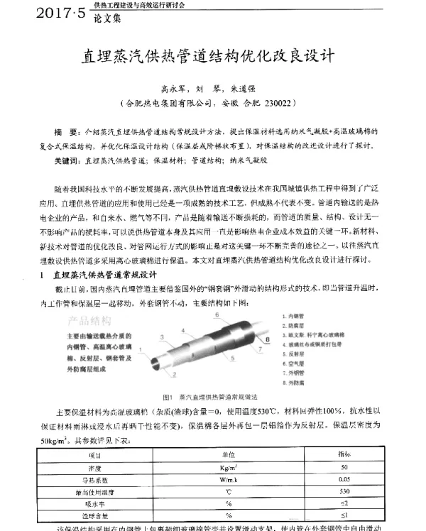 直埋蒸汽供热管道结构优化改良设计
