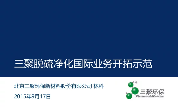 三聚脱硫净化国际业务开拓示范