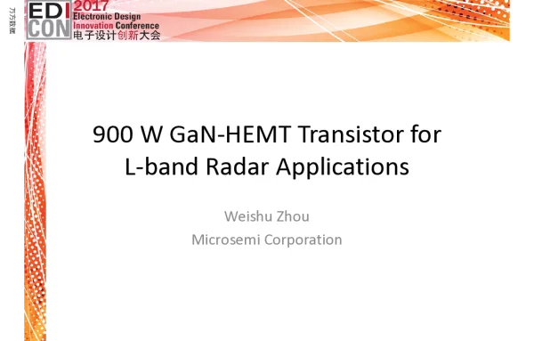 900WGaN-HEMTTransistorforL-bandRadarApplications