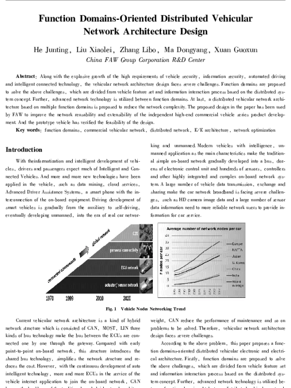 FunctionDomains-OrientedDistributedVehicularNetworkArchitectureDesign