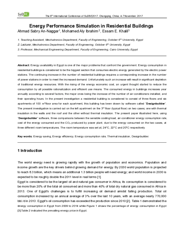 EnergyPerformanceSimulationinResidentialBuildings