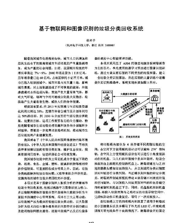 基于物联网和图像识别的垃圾分类回收系统