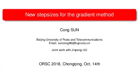 Newstepsizesforthegradientmethod