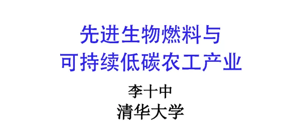 先进生物燃料与可持续低碳农工产业