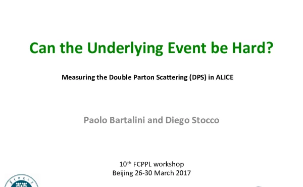 CantheUnderlyingEventbeHardMeasuringtheDoublePartonSca=ering(DPS)inALICE