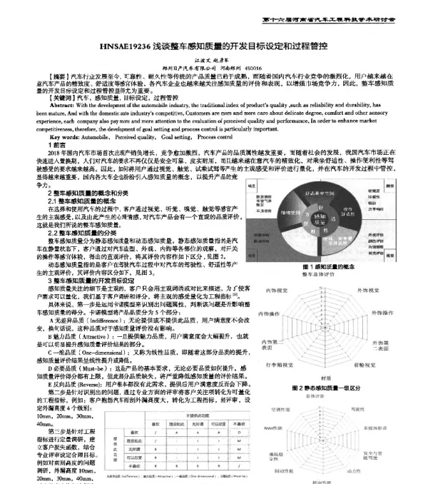 HNSAE19236浅谈整车感知质量的开发目标设定和过程管控
