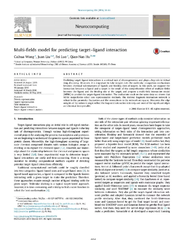 Multi-fieldsmodelforpredictingtarget-ligandinteraction