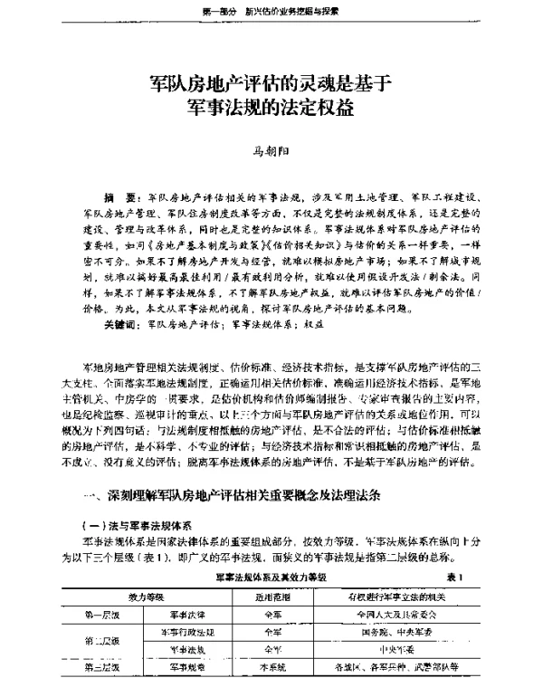 军队房地产评估的灵魂是基于军事法规的法定权益