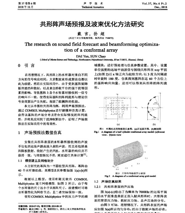 共形阵声场预报及波束优化方法研究