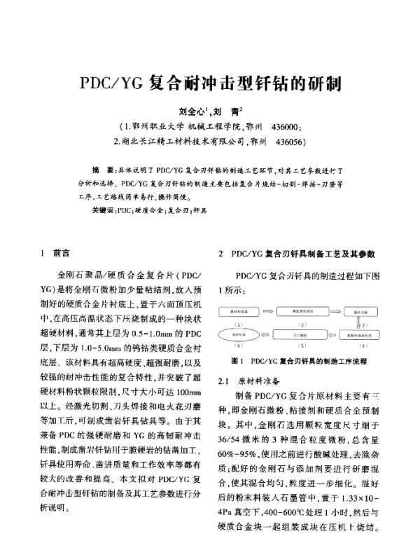 PDCYG复合耐冲击型钎钻的研制
