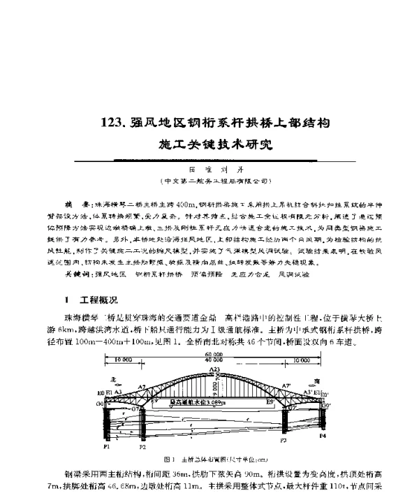 强风地区钢桁系杆拱桥上部结构施工关键技术研究