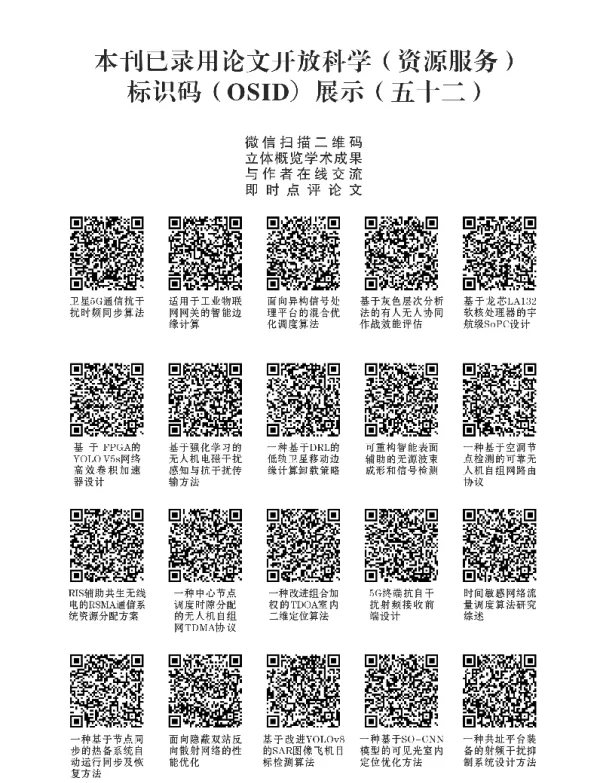 本刊已录用论文开放科学(资源服务)标识码(OSID)展示(五十二)