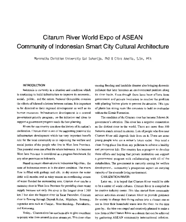 CitarumRiverWorldExpoofASEANCommunityofIndonesianSmartCityCulturalArchitecture
