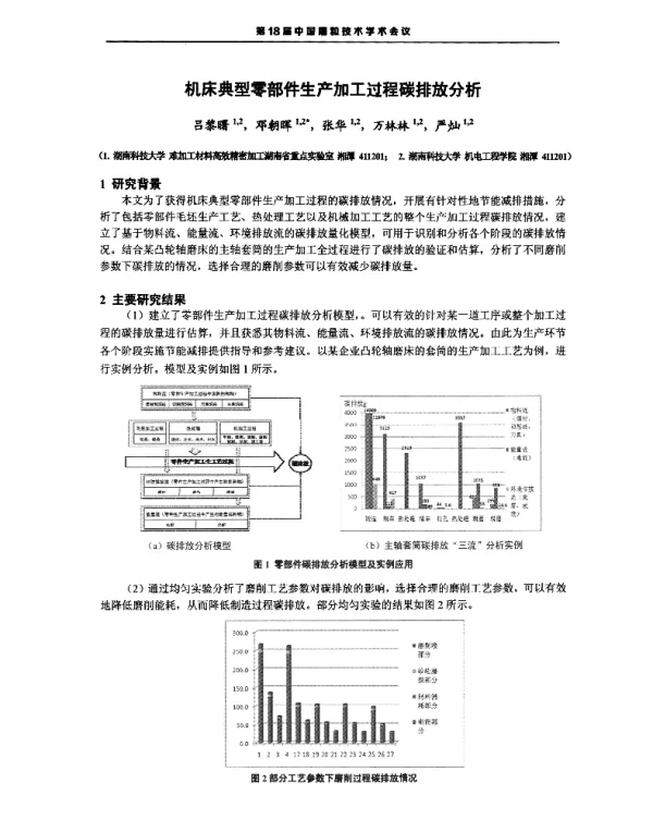 机床典型零部件生产加工过程碳排放分析