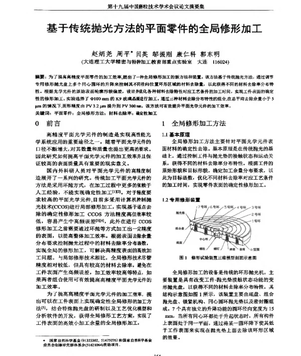 基于传统抛光方法的平面零件的全局修形加工