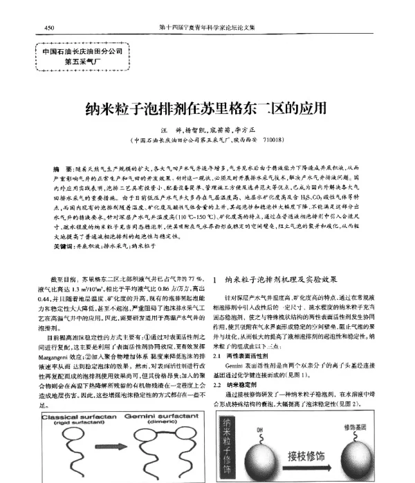 纳米粒子泡排剂在苏里格东二区的应用