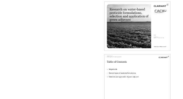 Researchonwater-basedpesticideformulationsselectionandapplicationofgreenadjuvant
