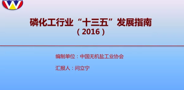 磷化工行业“十三五”发展指南(2016)