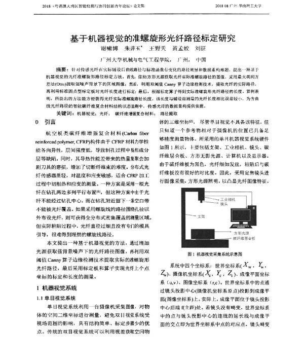 基于机器视觉的准螺旋形光纤路径标定研究