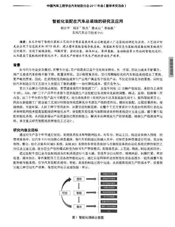 智能化装配在汽车总装线的研究及应用