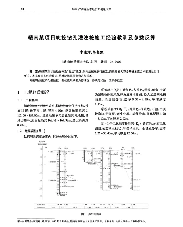 赣南某项目旋挖钻孔灌注桩施工经验教训及参数反算