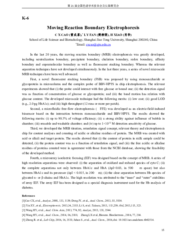 MovingReactionBoundaryElectrophoresis