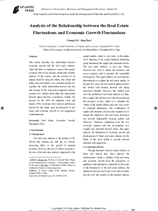 AnalysisoftheRelationshipbetweentheRealEstateFluctuationsandEconomicGrowthFluctuations