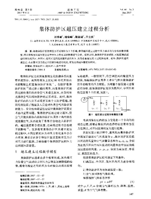 集体防护区超压建立过程分析