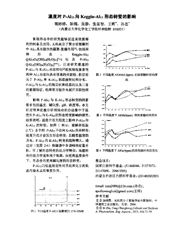 温度对P-Al13向Keggin-Al13形态转变的影响