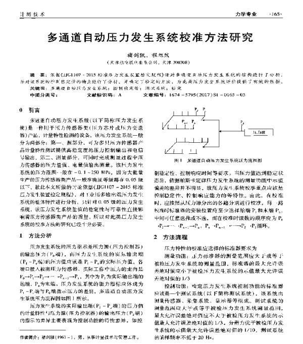 多通道自动压力发生系统校准方法研究