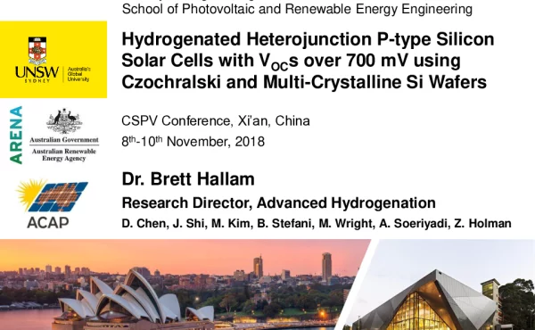 HydrogenatedHeterojunctionP-typeSiliconSolarCellswithVOCsover700mVusingCzochralskiandMulti-CrystallineSiWafers
