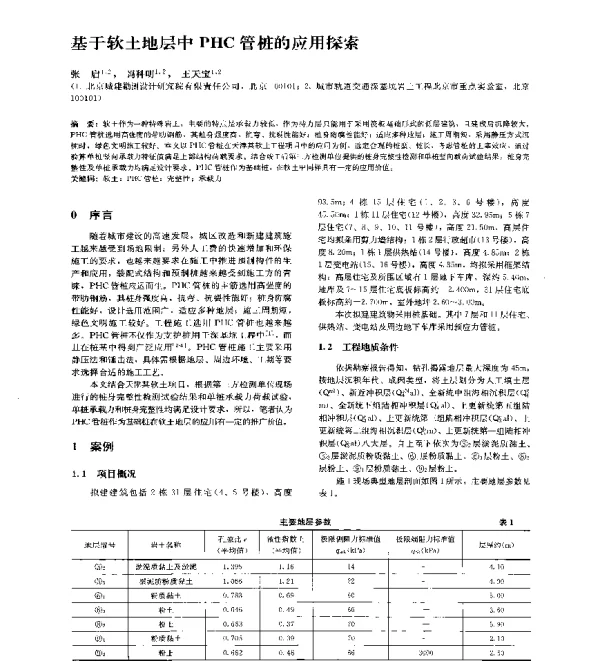 基于软土地层中PHC管桩的应用探索