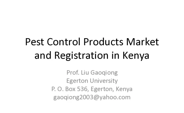 PestControlProductsMarketandRegistrationinKenya