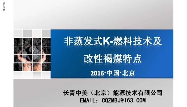 非蒸发式K-燃料技术及改性褐煤特点