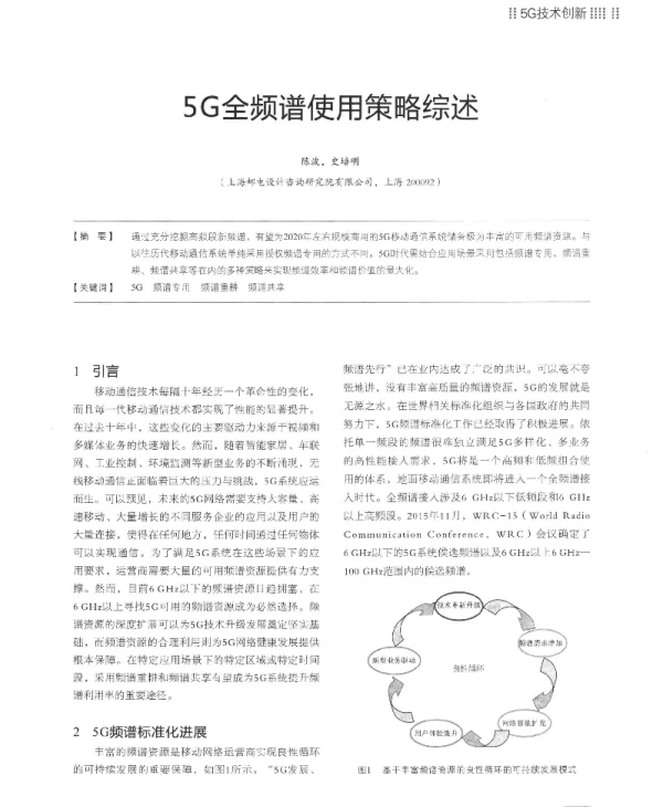 5G全频谱使用策略综述