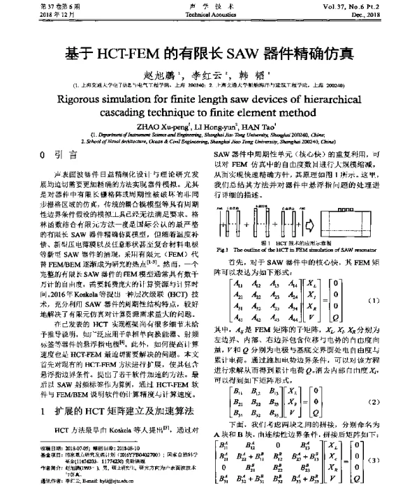 基于HCT-FEM的有限长SAW器件精确仿真