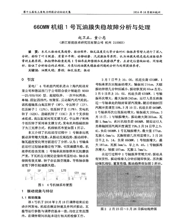 660MW机组1号瓦油膜失稳故障分析与处理