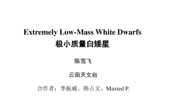 极小质量白矮星
