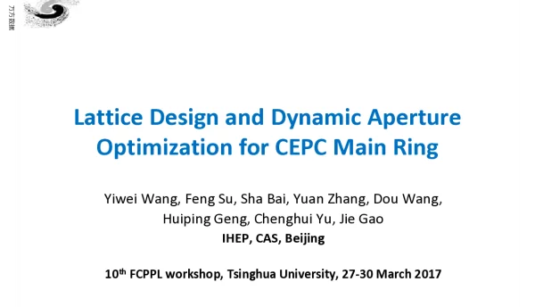 LatticeDesignandDynamicApertureOptimizationforCEPCMainRing