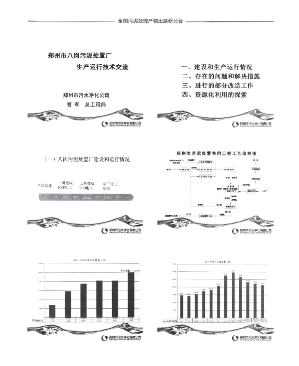 郑州市八岗污泥处置厂生产运行技术交流