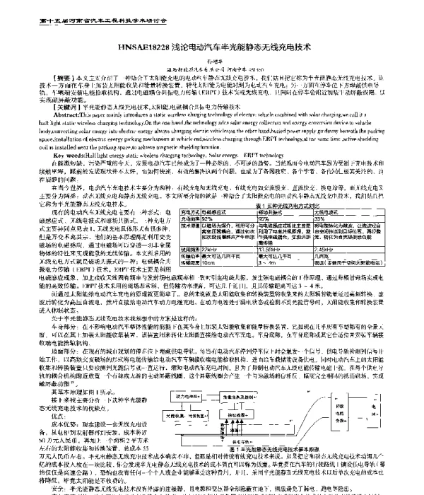 浅论电动汽车半光能静态无线充电技术