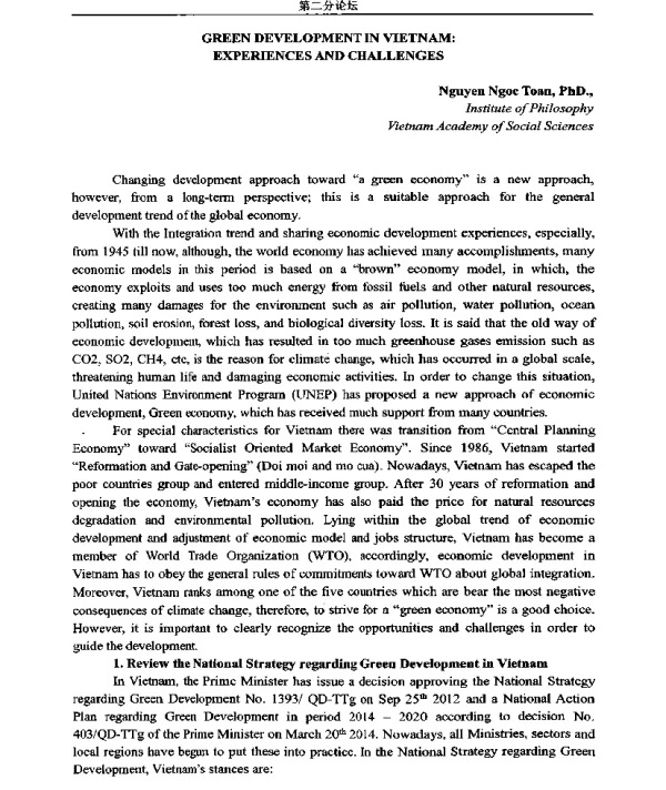 GREENDEVELOPMENTINVIETNAMEXPERIENCESANDCHALLENGES