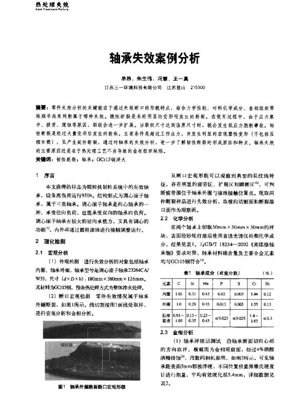 轴承失效案例分析