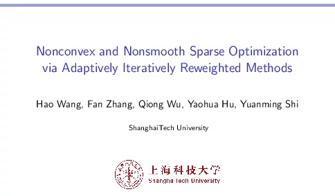 NonconvexandNonsmoothSparseOptimizationviaAdaptivelyIterativelyReweightedMethods