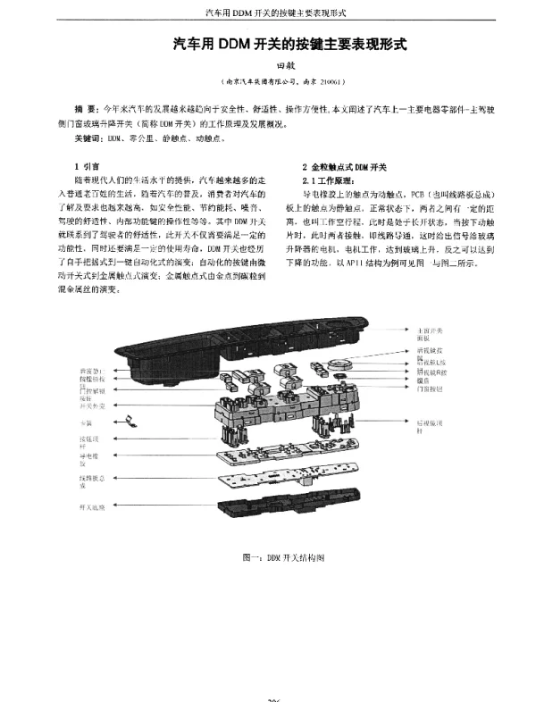 汽车用DDM开关的按键主要表现形式